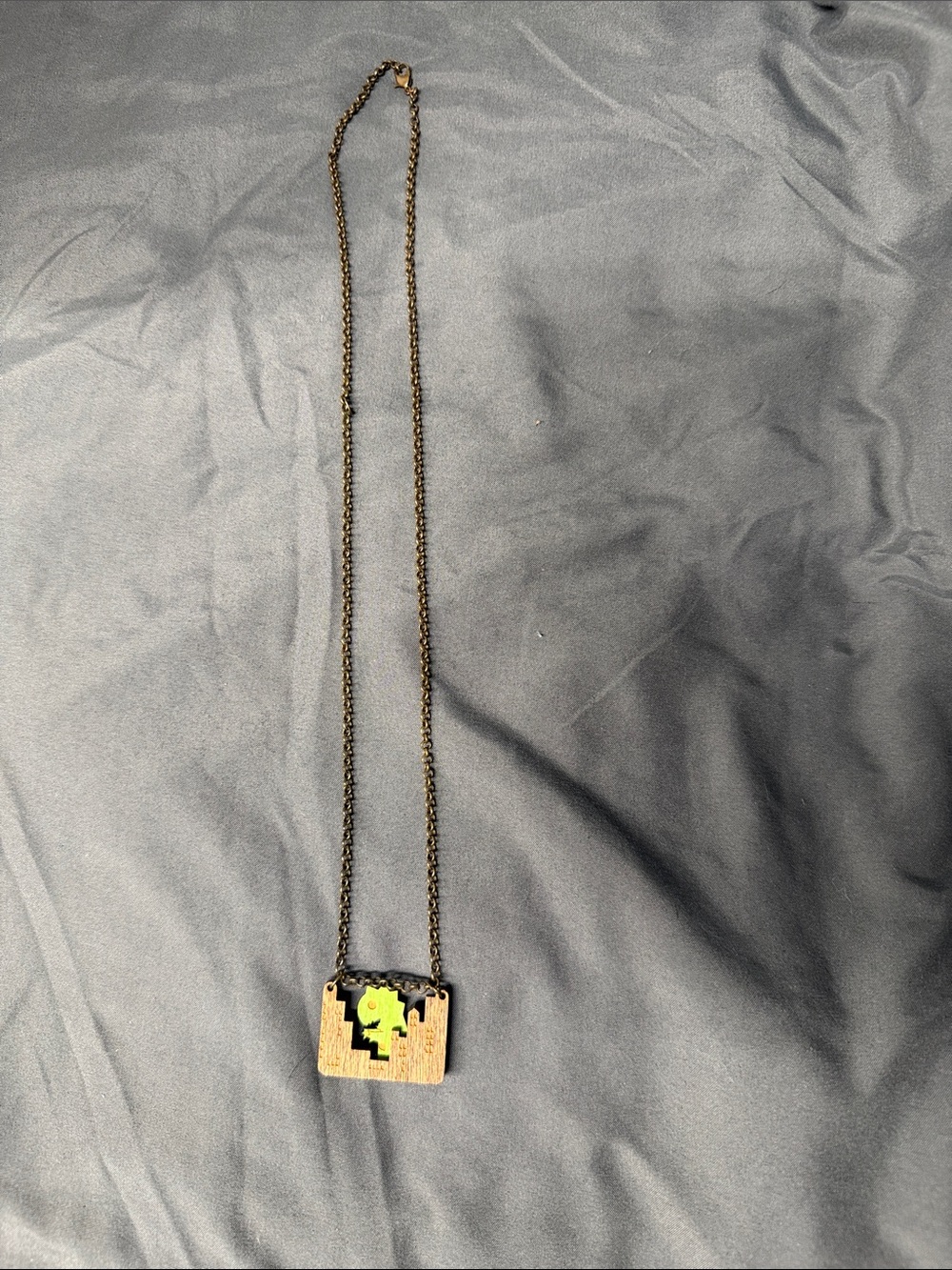 Godzilla monster in a city Wooden Pendant